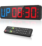 Gym Timer 15" Large LED Display Wall Clock | Gym Interval Workout | Count Down &amp; Up | Stopwatch |...