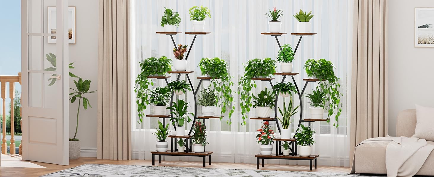 6 Tiered Tall Large Plant Shelf Indoor for Living Roome
