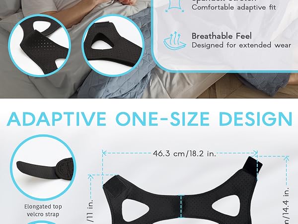 chin strap sleeping users anti snoring sleep snore straps adjustable jaw night time overnight keep