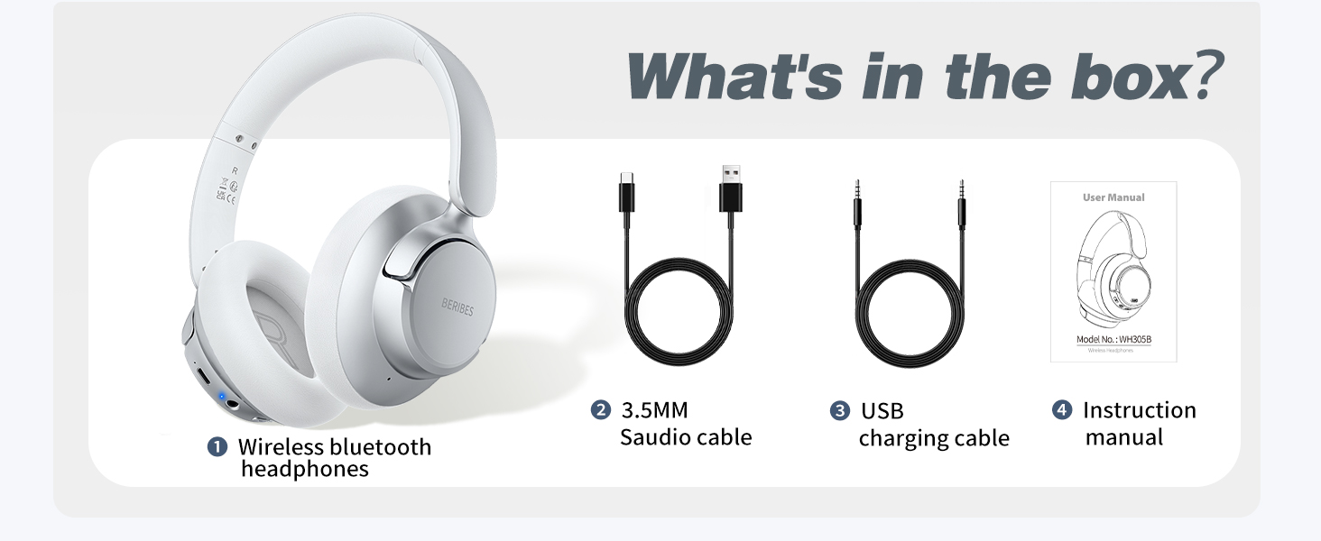 BERIBES Upgraded Hybrid Active Noise Cancelling Headphones with Transparent Modes