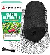 AlpineReach Garden Netting 7.5 x 65 ft Plant Protection from Birds Deer Animals, Heavy Duty Black...