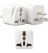 Europe to US Plug Adapter, 3 Pack UK to US Plug Adapter, India to US Plug Adapter, Universal Trav...