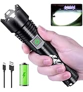 Grentay Rechargeable LED Flashlights 9000 High Lumens, Super Bright Flashlight, 5 Light Modes, Zo...