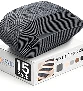 BAGAIL 15 Pack Non-Slip Stair Treads for Wooden Steps, 8"x30" Peel and Stick Carpet Stair Runners...