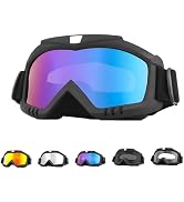 Fkewp Dirt Bike Goggles, Windproof Off Road Racing Skiing Glasses, Wide Vision Riding Safety Moto...