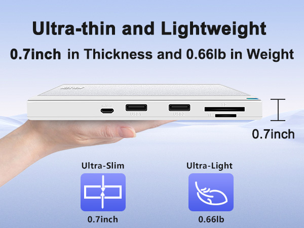 You can easily put this CD drive external USB into your travel bag, take it with you anywhere.