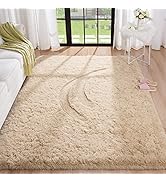 BENRON Fluffy Beige Rugs for Living Room Bedroom 4x6, Soft Plush Fuzzy Shaggy Rugs for Kids Girls...