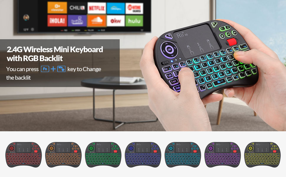 Mini Keyboard with 8-Color RGB Backlit