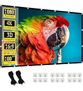 100 Inch Projector Screen, lejiada Black Projection Screen with Stand Portable Foldable Anti-Crea...