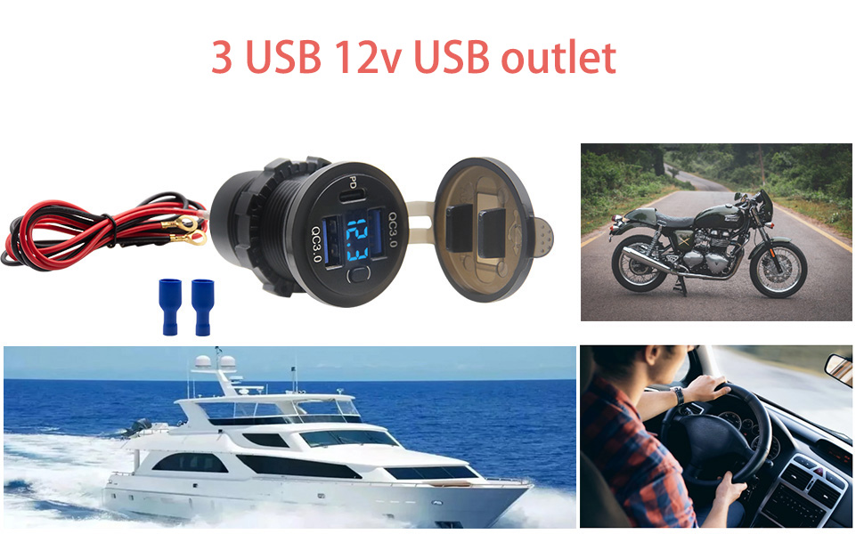 12v usb outlet charger