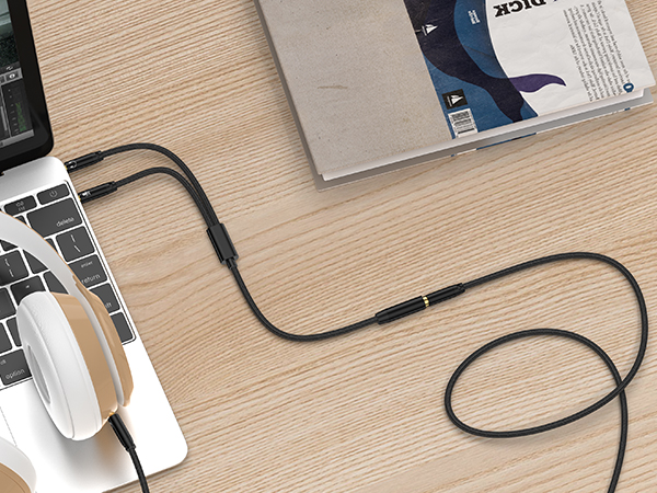 headphone splitter audio splitter 3.5 mm splitter microphone splitter headphone dongle pc splitter