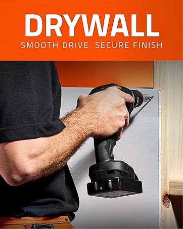 Image of person drilling into drywall with text reading drywall smooth drive secure finish.