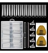 Nail Dual Forms for Polygel, 120Pcs Coffin Shape Nail Forms for Builder Gel Reusable, 12 Sizes Ex...
