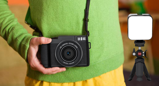video recorder camera with strap