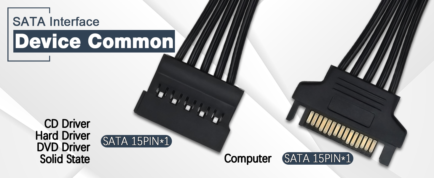 15 Pin SATA Power Extension Cable