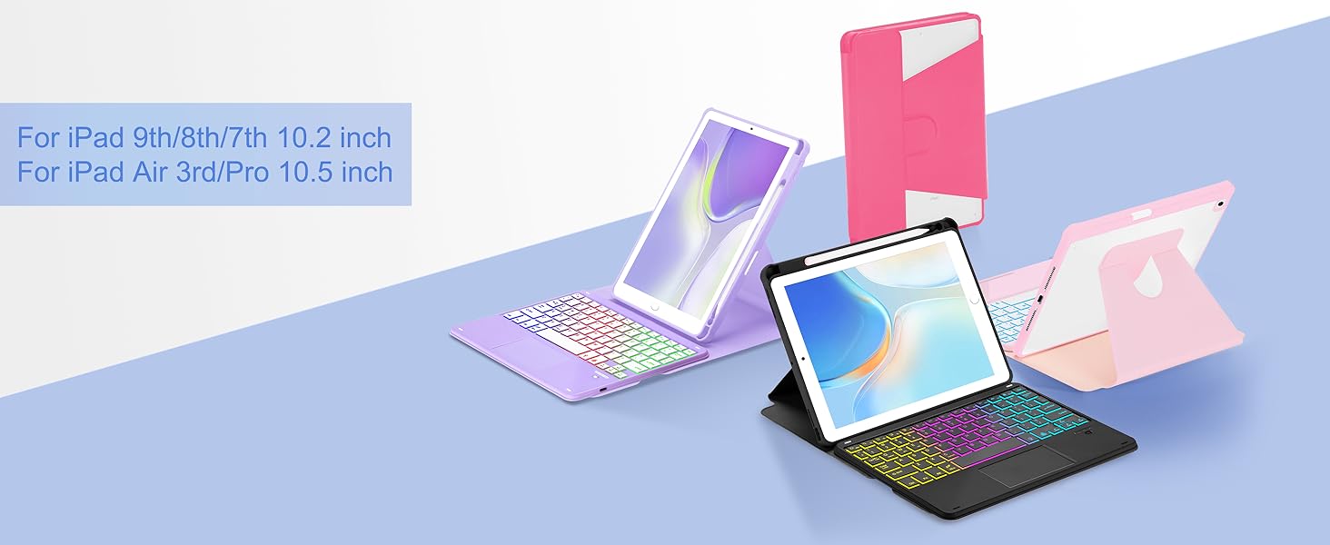 iPad 10.2/10.5 Rotating Keyboard Case - Black-1
