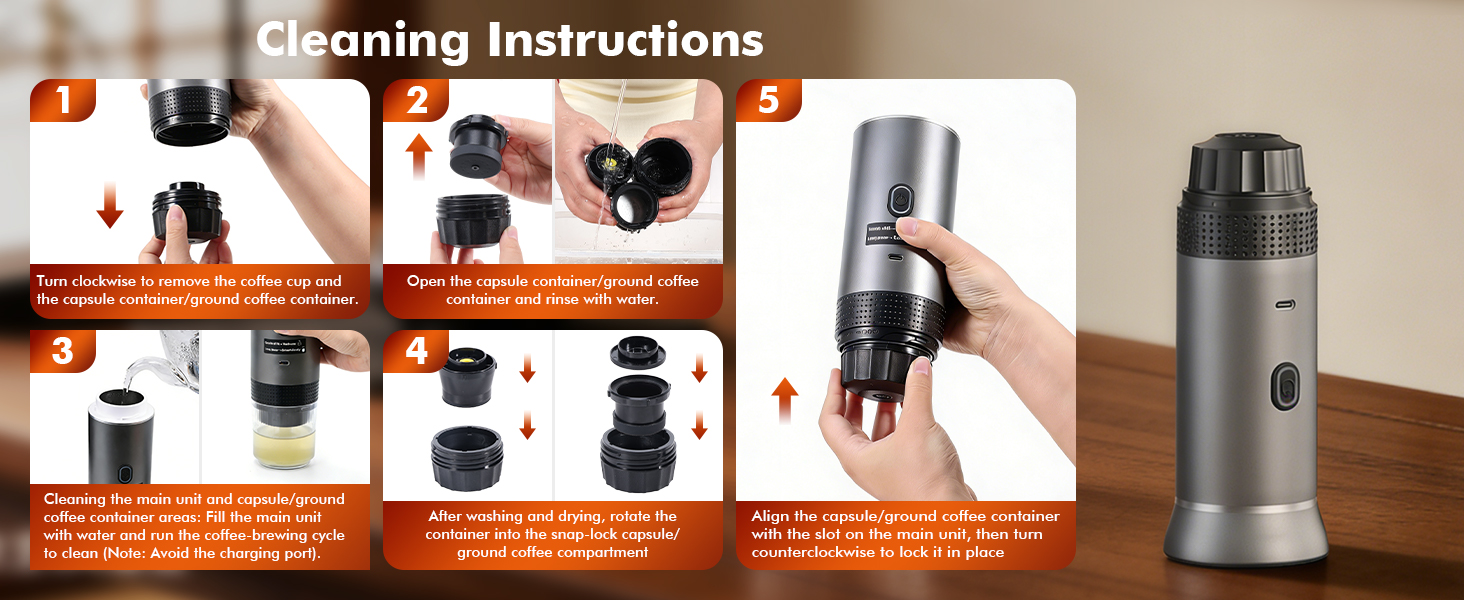 Portable espresso machines are easy to clean and durable