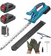 Cokhurs 20" Hedge Trimmer Cordless with Battery, 21V Electric Hedge Trimmer with 2 Pack 4.0Ah Bat...