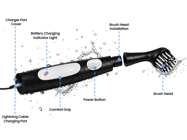 Ergonomic handle grout scrub brush