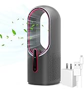 KONSIDEN Desk Fan Bladeless, 11.8 Inch Office Fan Small, Quiet, 3 Speed Adjustment, Touch Control...