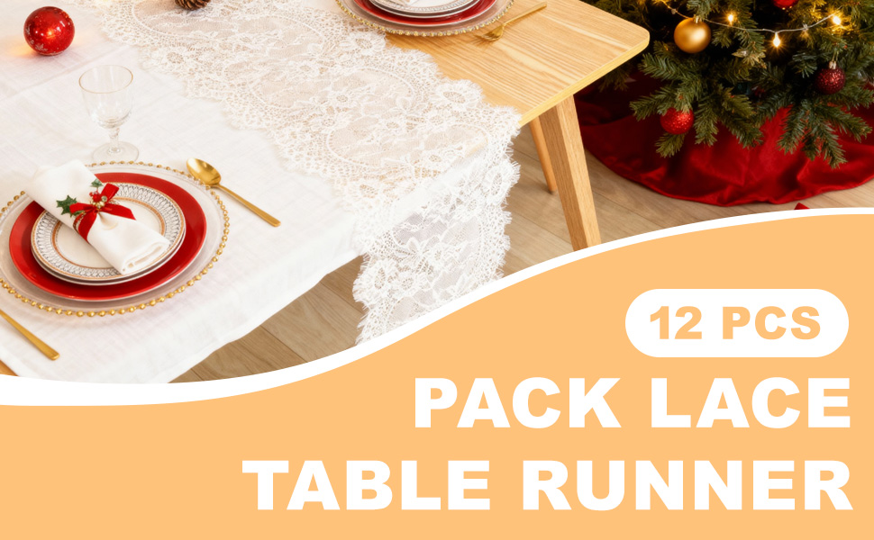 12 Pack Lace Table Runner