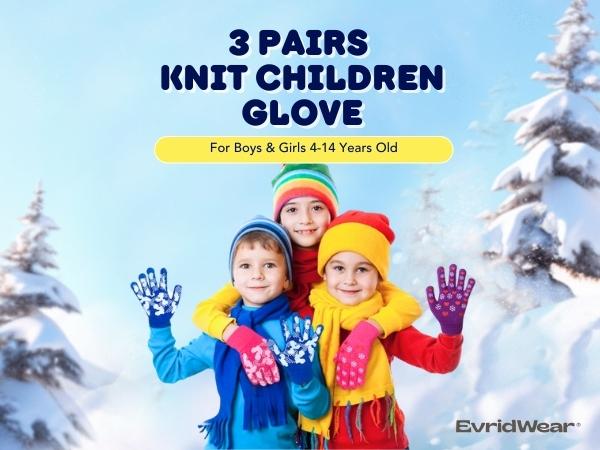 winter warm knit gloves
