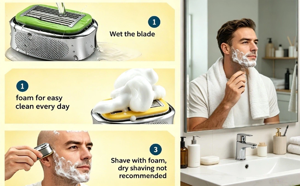 Manual Head Shavers for Bald Men, Portable Hair Clipper Grooming Tool, Low Friction Handheld Razor