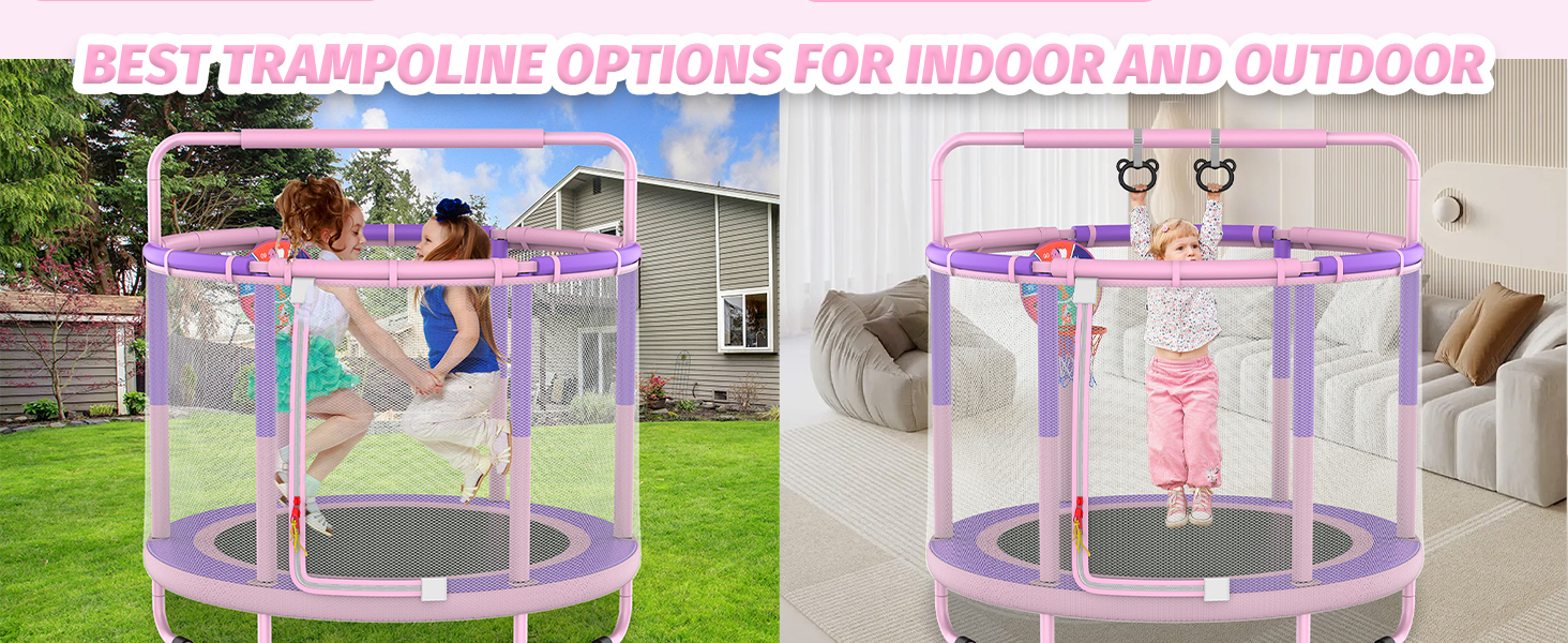 5ft Toddler Mini 6-in-1 Trampoline Indoor Outdoor