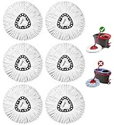 6 Pack Spin Mop Head Replacement for O-Ceda Easy Wring 1-Tank System, Microfiber Mop Refills, 360...