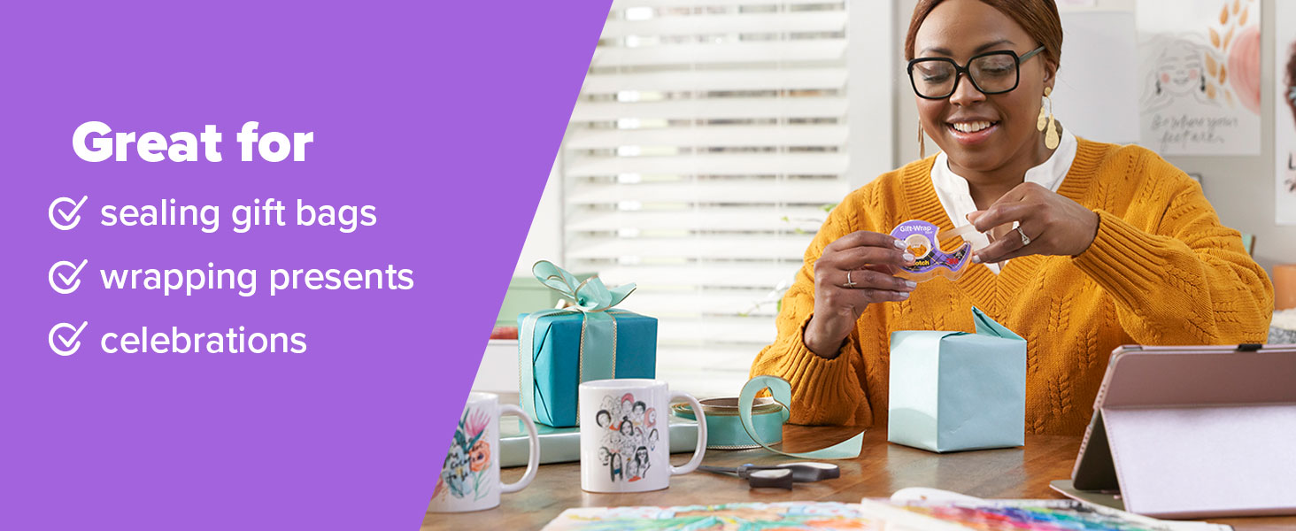 Scotch Gift Wrap Tape is great for sealing gift bags