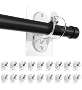 18-Pack Adhesive Curtain Rod Brackets, No Hole, No Drilling, No Tool, No Nail, Heavy Duty Stick o...