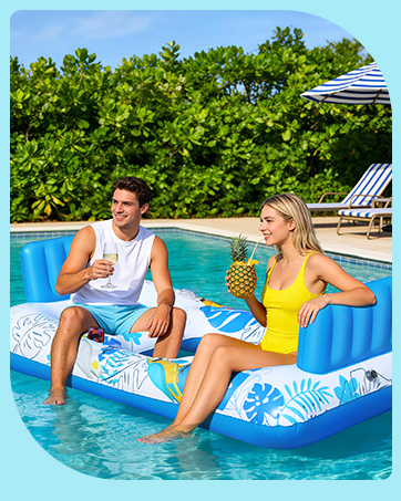 tanning Pool lounger Inflatable Tanning Pool Lounger Float for 2 Person