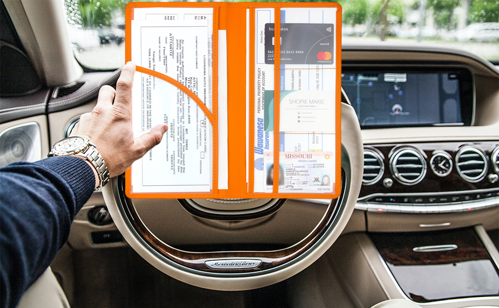 insurance and registration holder for car