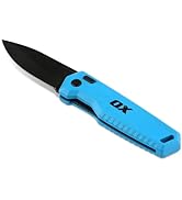 OX Pro Pocket Folding Knife with Stainless Steel Blade and Liner Lock EDC - Metal Body and Belt C...