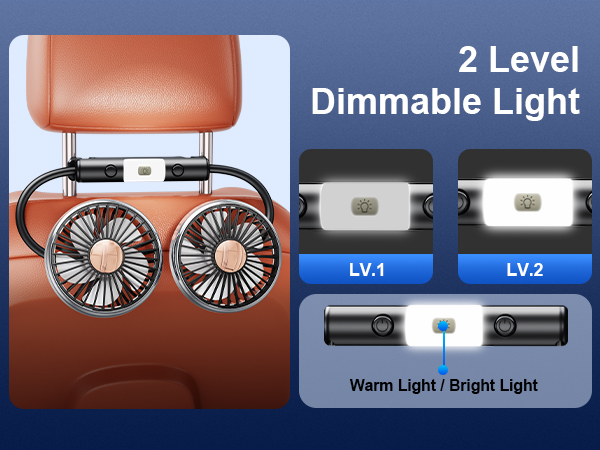 DICMKY Dual Head Gooseneck Car Cooling Fans for Back Seat for Kids