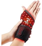 Red Light Cordless Wrist Heating Pad Massage for Carpal Tunnel with 3000mAh Battery,Hand Arthriti...