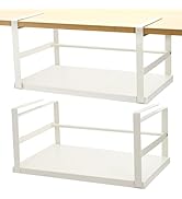 Tebery 2 Pack Under Shelf Storage Basket Sturdy, Slide-in Hanging Storage Basket for Kitchen, Met...