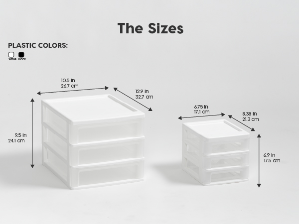 the sizes