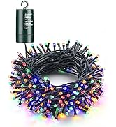 Flacchi Multi-Color Christmas Lights, 66 ft 200 LED Battery Operated String Lights Waterproof 8 M...