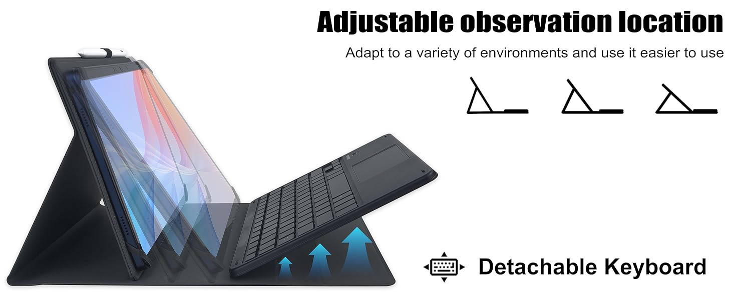Universal Touchpad Keyboard Case for 9.7-11.0 tablet-Black-4