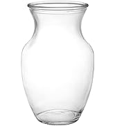 Frcctre Clear Glass Rose Vase, 8" Decorative Glass Flower Vase Floral Vase Bud Vase for Floral Ar...