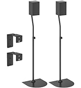 Speaker Stands Pair for Samsung Speakers with Speaker Wall Mount - Height Adjustable Extends 33" ...