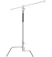 Selens Steel Heavy Duty C Stand with Auto-Folding Leg and Grip Arm Kit, 10ft Pro Adjustable Suppo...
