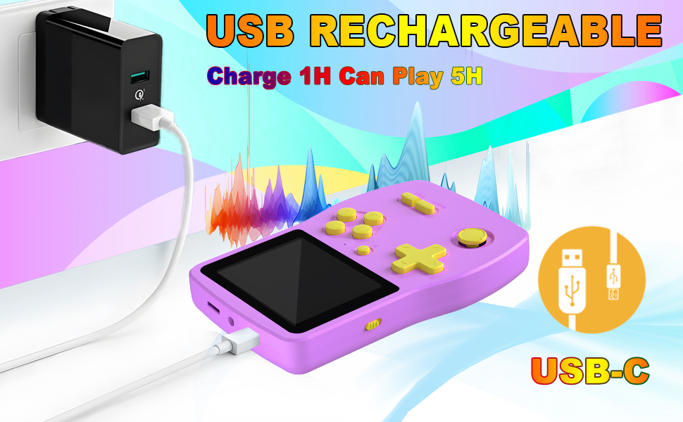 Hand held Video Game Player for Kids - Toys for Age 8-13 - Rechargeable Battery