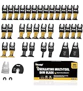 TOLESA 36 PCS Oscillating Tool Blades Kit, Multi-Purpose Titanium Oscillating Tool Blades, Japane...