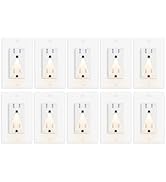 Greencycle Outlet with Night Light,10PK 15Amp Decora Electrical Wall Outlet Plug Replacement,110V...