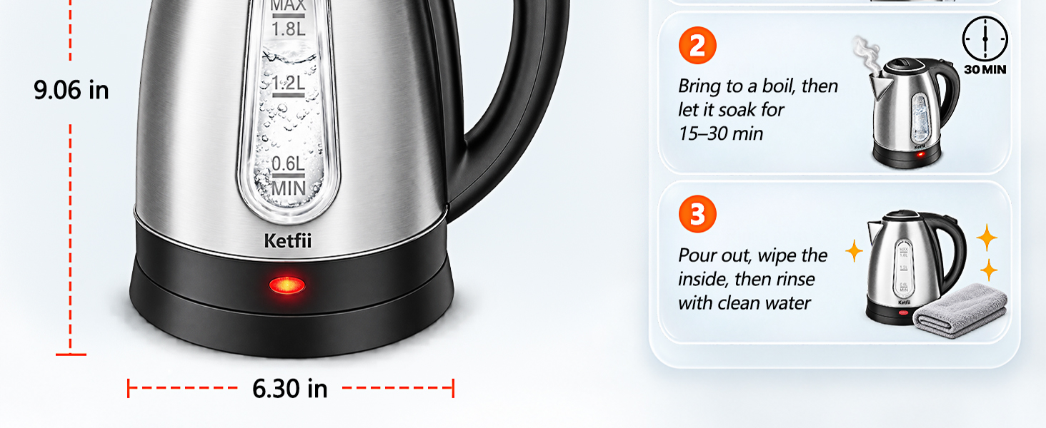 Easy-to-Clean Stainless Steel Electric Kettle