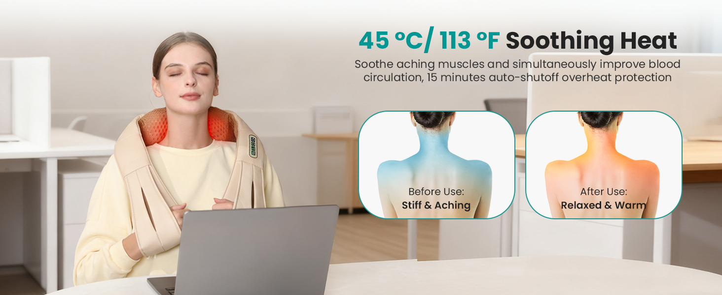 nekteck neck back massager for pain relief deep tissue shoulder massage tool