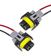 Ferianl 2PCS Fog Light Harness Connector with Wire, H8/ H9/ H11 Waterproof Pigtail Socket Harness...