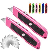 Jetmore 2 Pack Box Cutter Utility Knife, Heavy Duty Box Cutter Knife Razor Knife, Box Cutter Retr...
